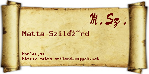 Matta Szilárd névjegykártya